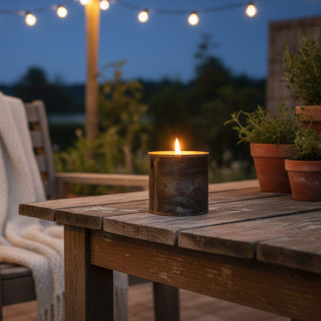 Midnight Cedar — Smoked Cedar + Sandalwood Candle (Dark Metal Round) — 24 oz