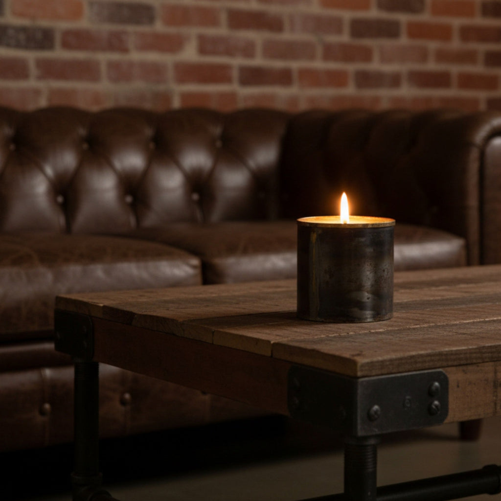 Midnight Cedar — Smoked Cedar + Sandalwood Candle (Dark Metal Round) — 24 oz