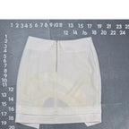Arynk White Layered Curved Hem Mini Skirt Size M