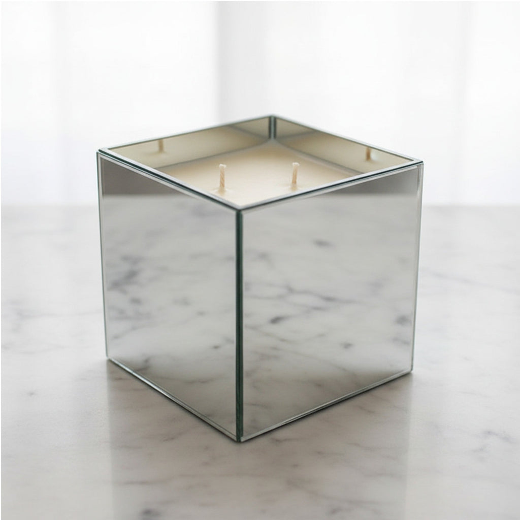 Black Glass — Luxury Mirrored Cube Candle