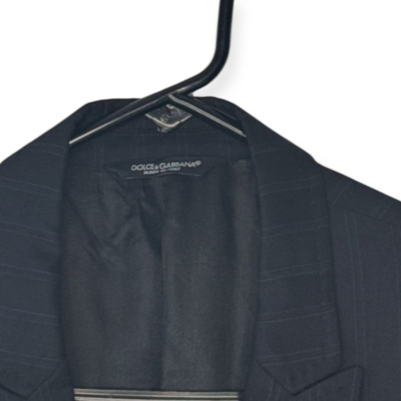 Dolce & Gabbana Men's Black Pinstripe Virgin Wool Suit Jacket Blazer