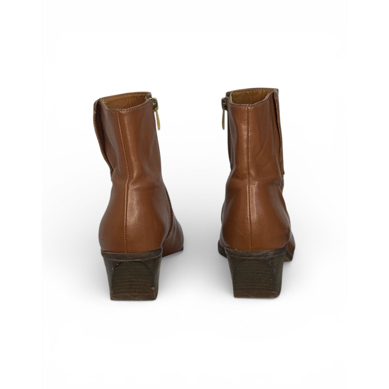 Franco Sarto Women's Cognac Leather Pointed Toe Ankle Booties