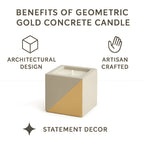 Quiet Sandalwood — Tall Rectangular Stone Candle (Sandalwood Calm Blend) — 12 oz / 20 oz