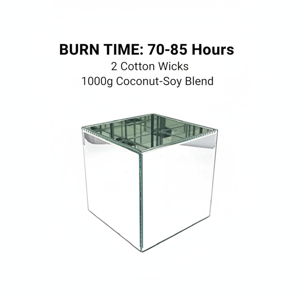 Black Glass — Luxury Mirrored Cube Candle