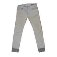 Diesel Men's Sleenker Slim Skinny Paint Splatter White Jeans Size 30 Diesel
