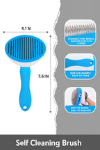 Self-Cleaning Dog & Cat Grooming Brush – Removes Loose Hair, Tangles & Undercoat – Easy Clean Button, Non-Slip Grip – Generic Deshedding Tool for All Breeds & Coats