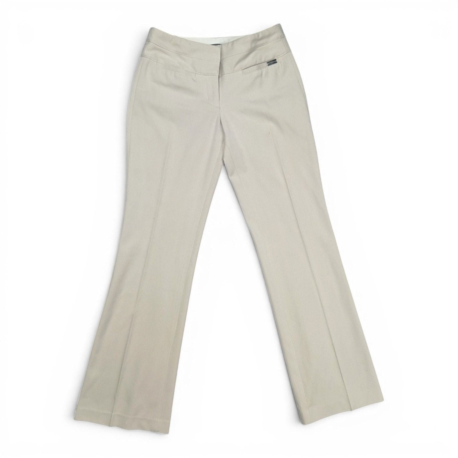 Express Editor Beige Flare Leg Dress Pants