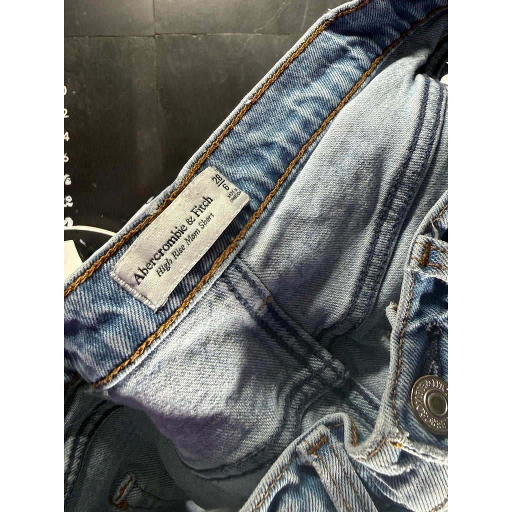 Abercrombie & Fitch High Rise Mom Short Distressed Denim Size 28/6