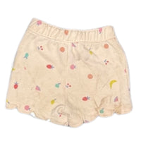 Cat & Jack Girls Fruit Print Scalloped Hem Shorts, Cream, Size XS