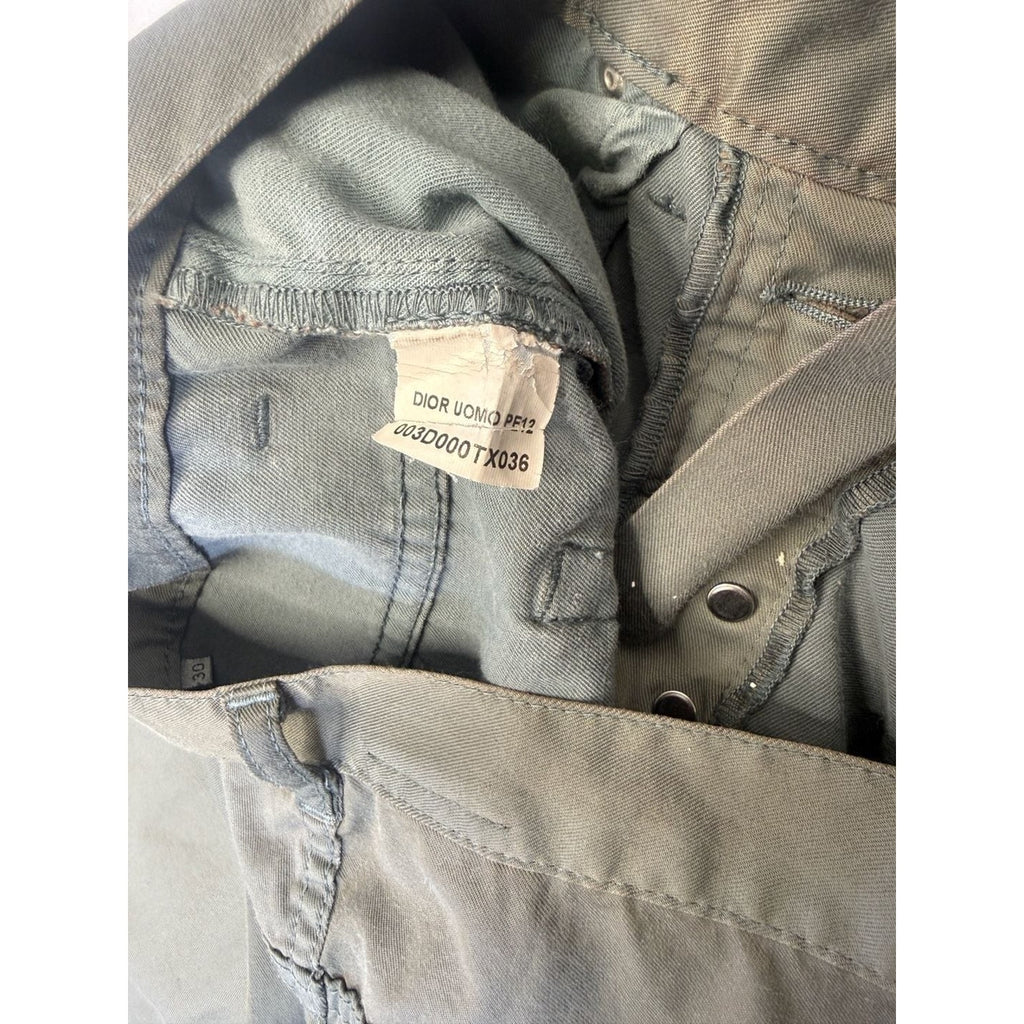 Dior Homme Pre-Fall 2012 Grey Slate Slim Fit 5-Pocket Cotton Twill Pants