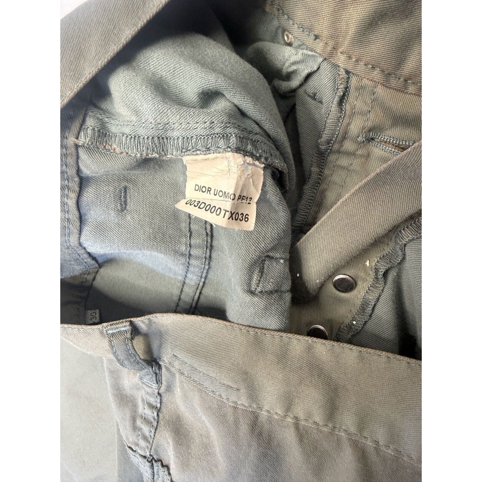Dior Homme Pre-Fall 2012 Grey Slate Slim Fit 5-Pocket Cotton Twill Pants
