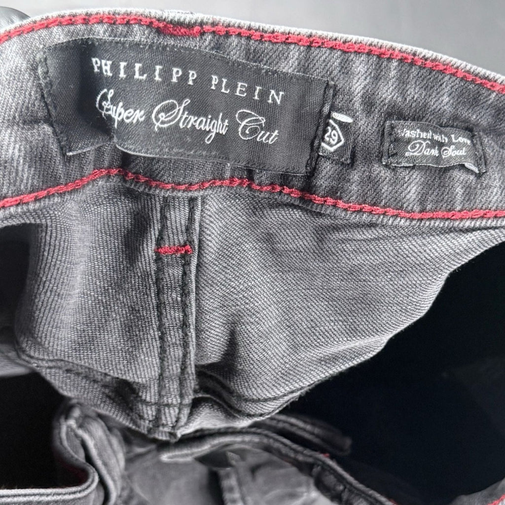 Philipp Plein Super Straight Cut Dark Soul Jeans Size 29