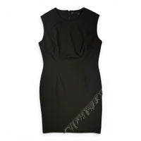 New York & Company Black Sleeveless Chain Fringe Hem Sheath Dress Size 3X