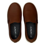 Carter's Toddler Boys Ricky Brown Faux Leather Slip-On Sneakers