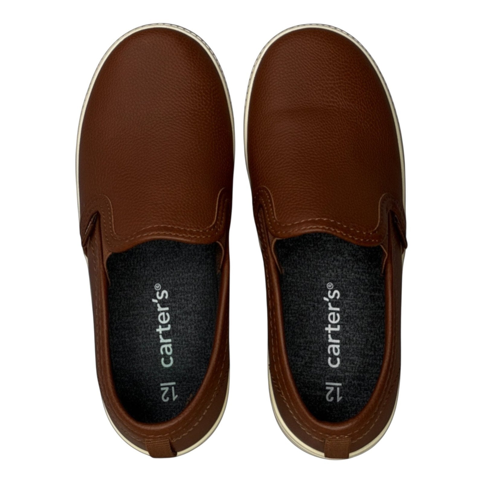 Carter's Toddler Boys Ricky Brown Faux Leather Slip-On Sneakers