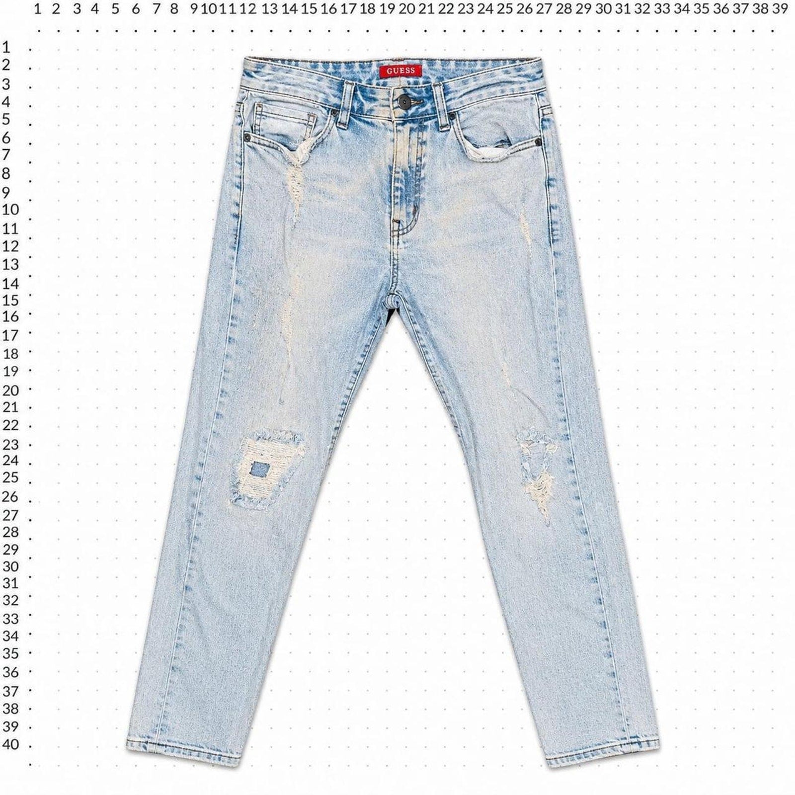 Guess slim tapered distressed jeans