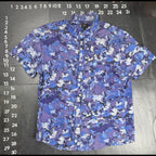 J.Crew Men's Short Sleeve Button Up Shirt- Watercolor Camo Blue-(XLARGE)NWT!