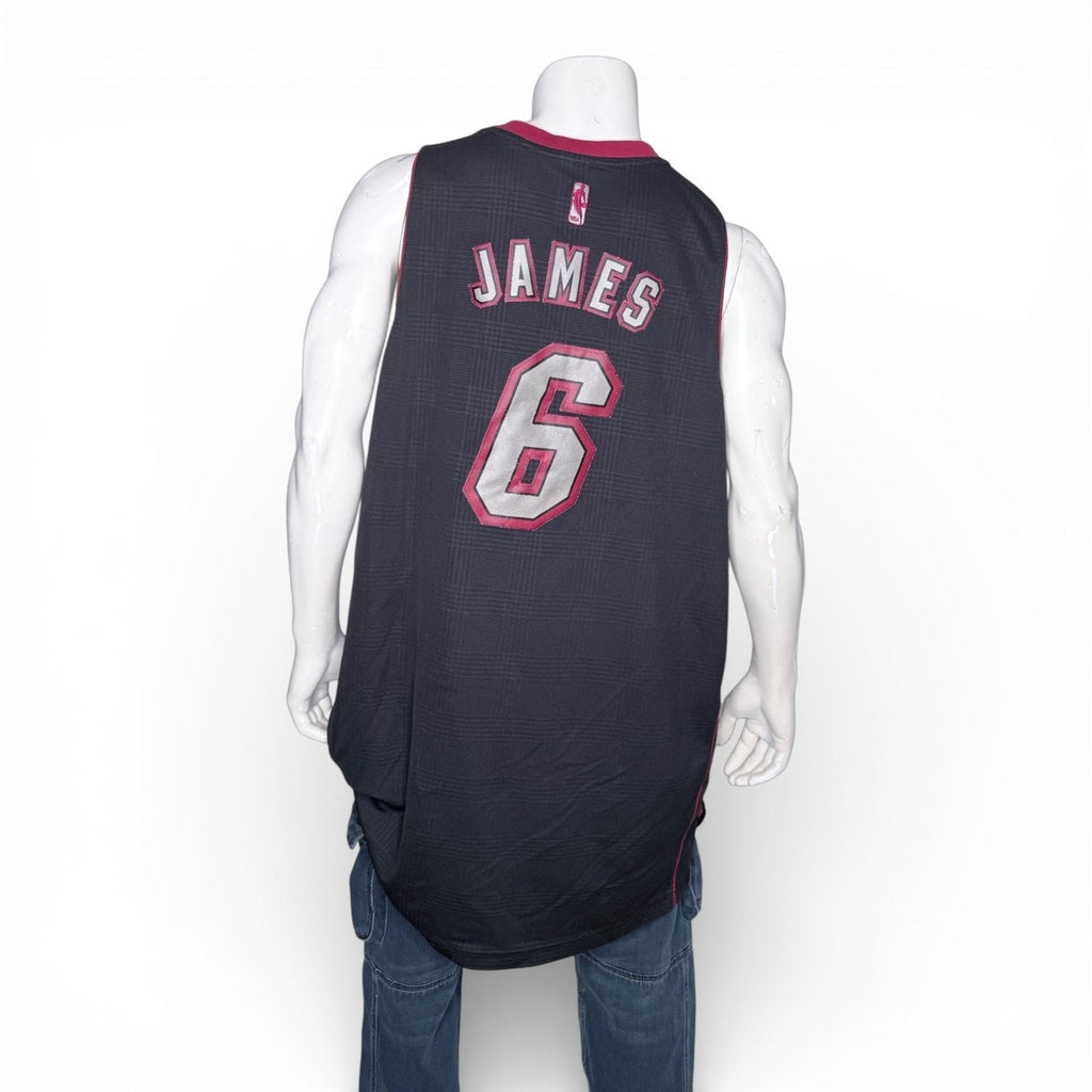 Adidas LeBron James #6 Miami Heat Limited Edition Blackout Plaid Basketball Jers
