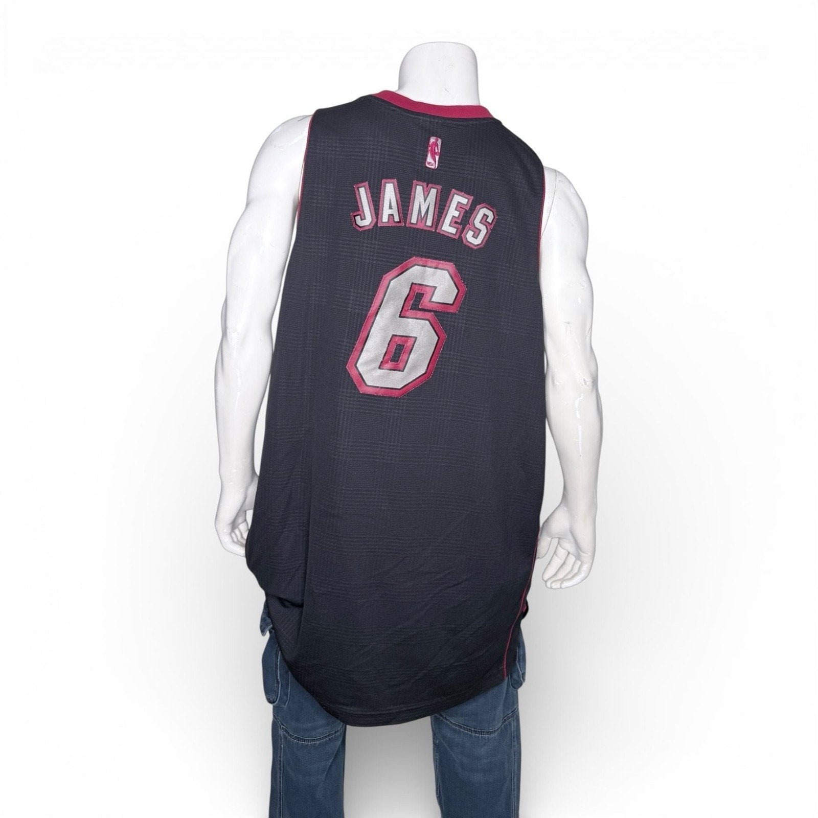 Adidas LeBron James #6 Miami Heat Limited Edition Blackout Plaid Basketball Jers
