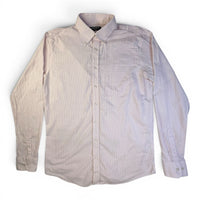 Nordstrom Trim Fit Pink Striped Button Down Dress Shirt Size 16.5 36/37