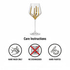 Hand Painted Gold Wine Glasses Set of 4 | Luxury Modern Stemware for Dinner Parties, Holidays & Gifts | Unique Decorative Wine Glass Set | Hand Wash Only