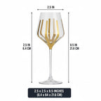 Hand Painted Gold Wine Glasses Set of 4 | Luxury Modern Stemware for Dinner Parties, Holidays & Gifts | Unique Decorative Wine Glass Set | Hand Wash Only