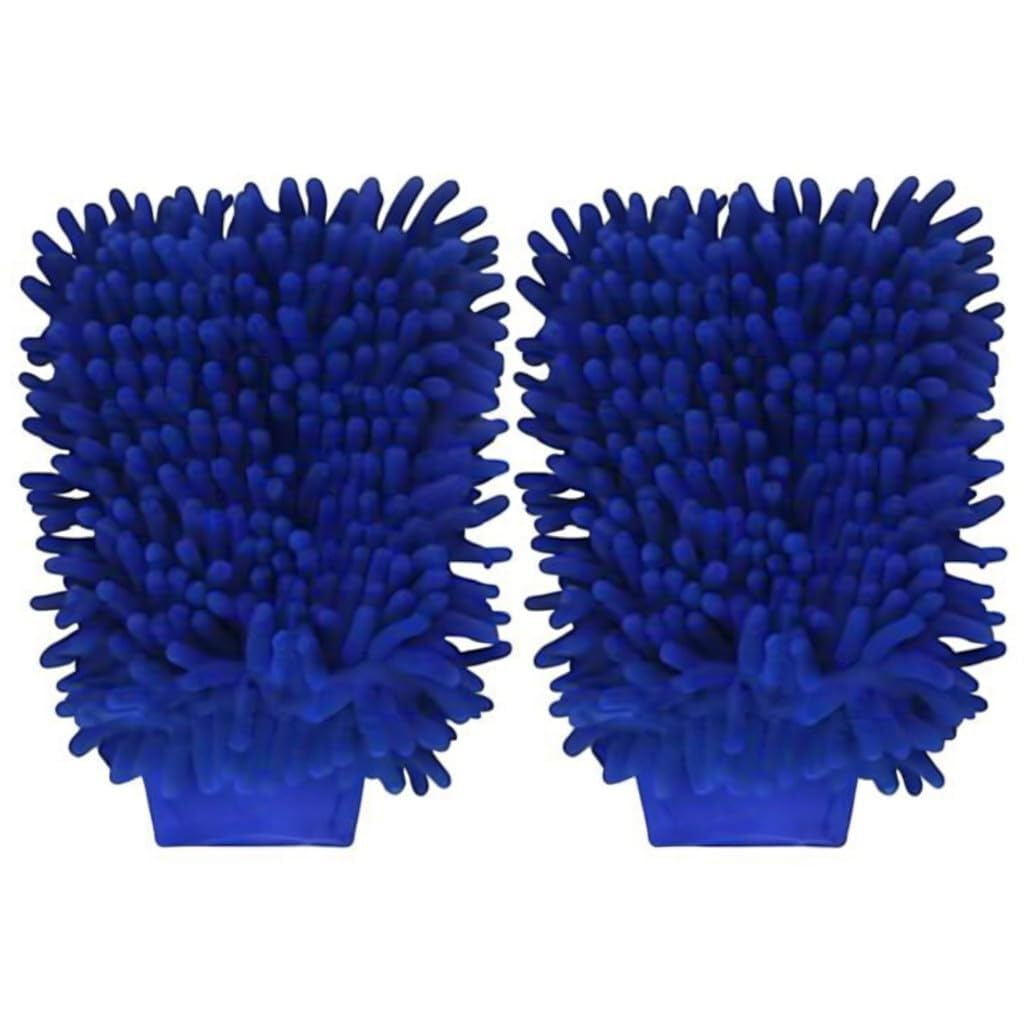 Chenille Microfiber Car Wash Mitt (2 Pack) – Dual-Sided Ultra-Soft Scratch-Free Cleaning Glove with Elastic Cuff, Highly Absorbent for Cars, Trucks, Boats & Auto Detailing (Orange)