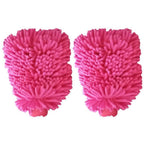 Chenille Microfiber Car Wash Mitt (2 Pack) – Dual-Sided Ultra-Soft Scratch-Free Cleaning Glove with Elastic Cuff, Highly Absorbent for Cars, Trucks, Boats & Auto Detailing (Pink)