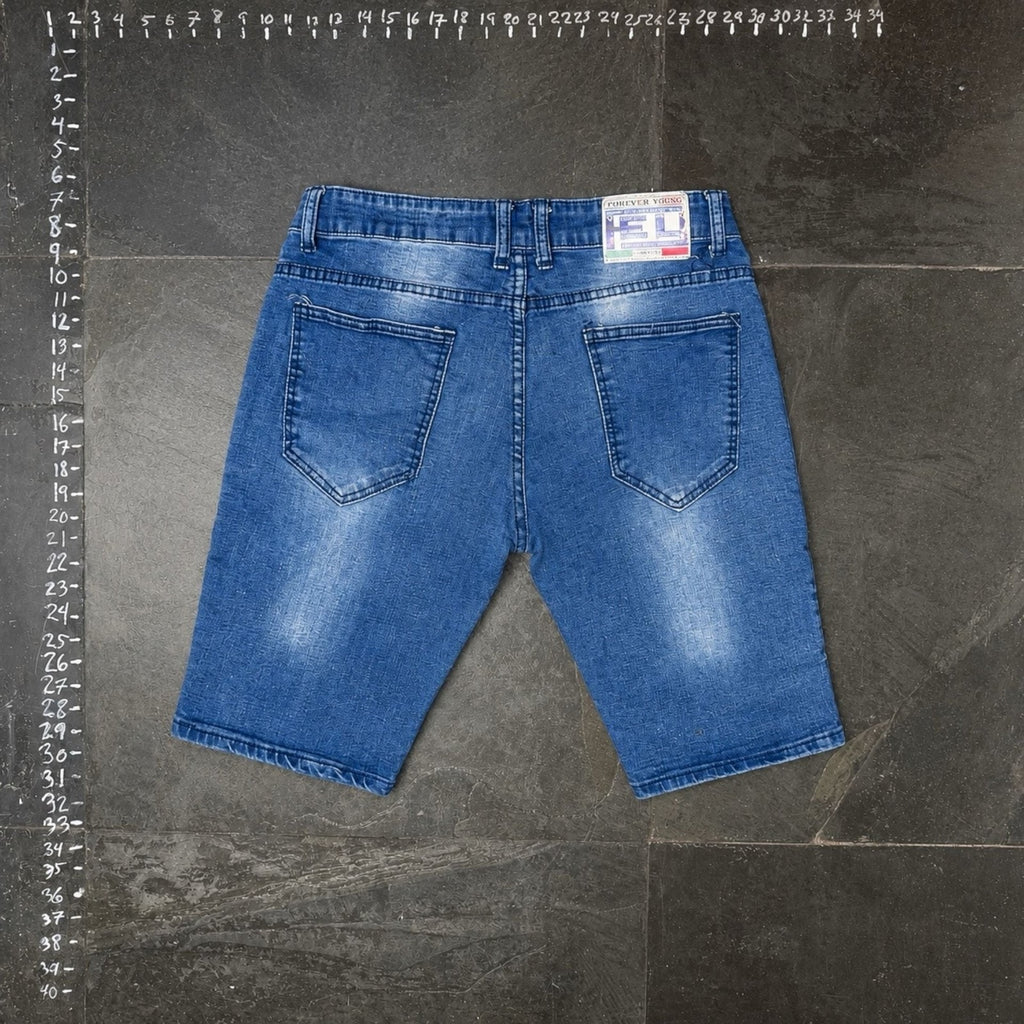 Forever Young Euro Jeans Moto Biker Denim Shorts