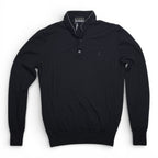 The Kooples Sport Men's Black Long Sleeve Knit Henley Sweater