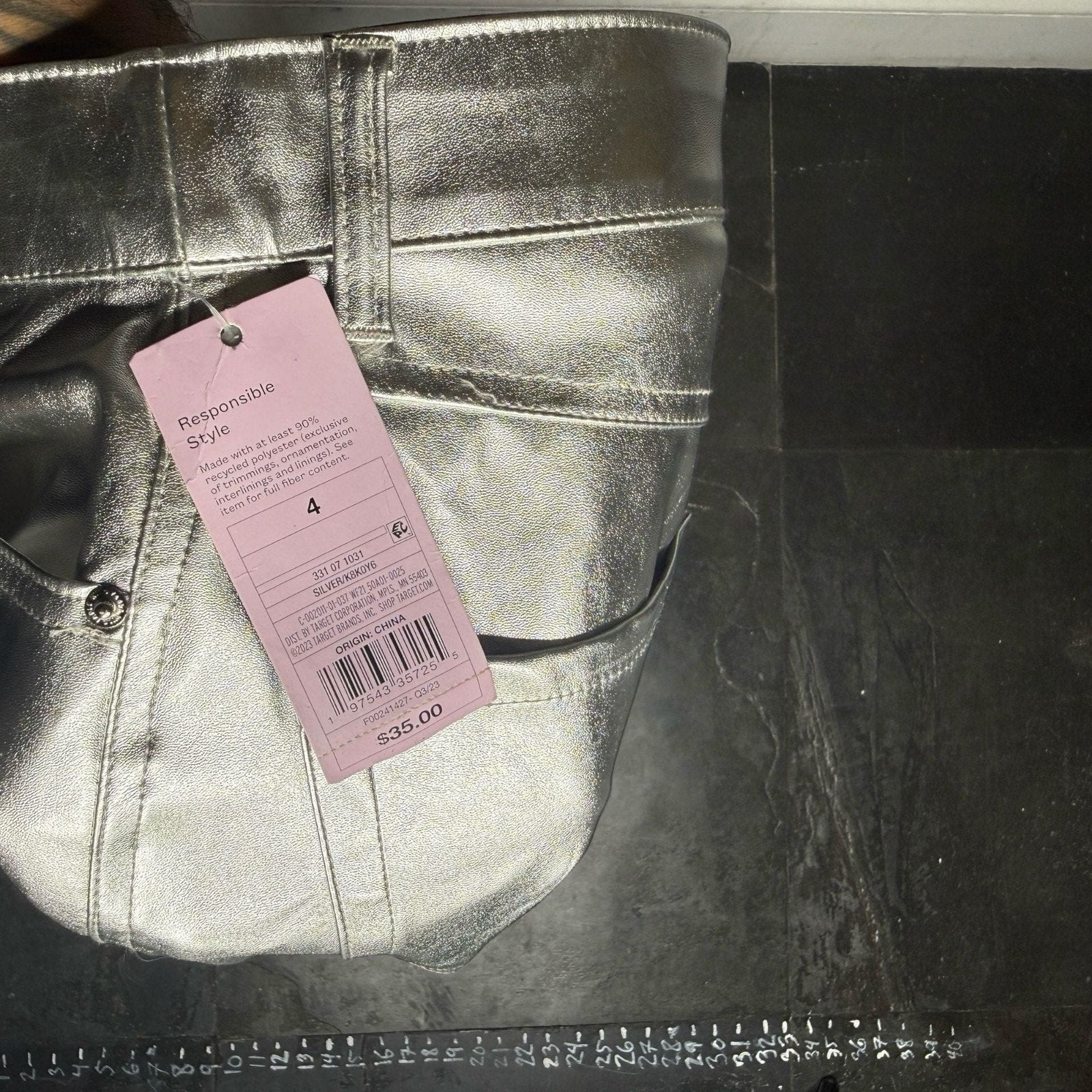 Wild Fable Metallic Silver Flare Pants Size 4