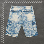 Lavish Society Acid Wash Moto Cargo Shorts Size 30