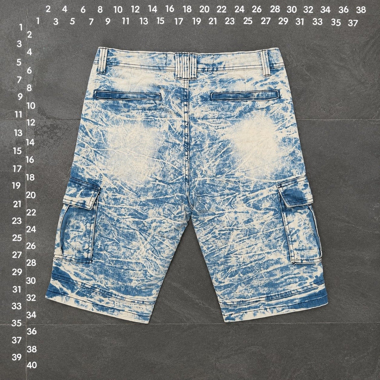 Lavish Society Acid Wash Moto Cargo Shorts Size 30