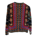 80s Saxton Hall Velvet Quilted Boho Oriental Floral Jacket