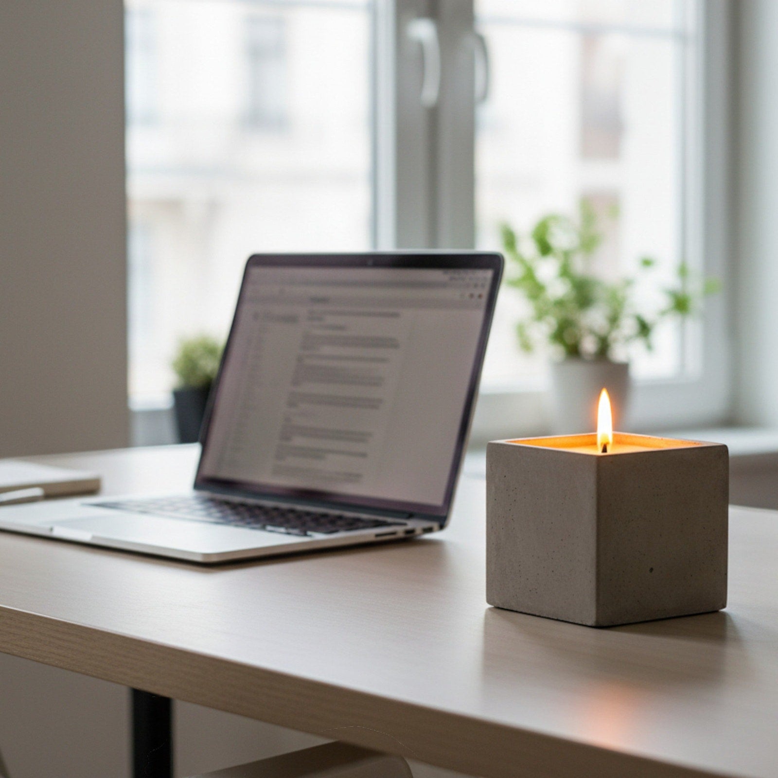 Soft Timber — Warm Vanilla Cedar Candle (Large Stone Block) — 14 oz / 35 oz