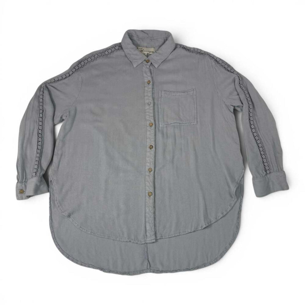 Vintage Havana Women's Gray Button Down Shirt Size M