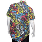 Cookies SF Stack It Up Graffiti All Over Print Short Sleeve Button Up Shirt