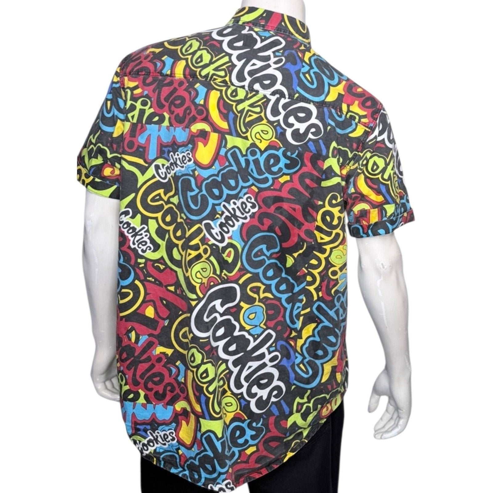Cookies SF Stack It Up Graffiti All Over Print Short Sleeve Button Up Shirt