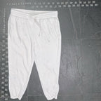 Pinko White Cotton-Viscose Drawstring Jogger Sweatpants