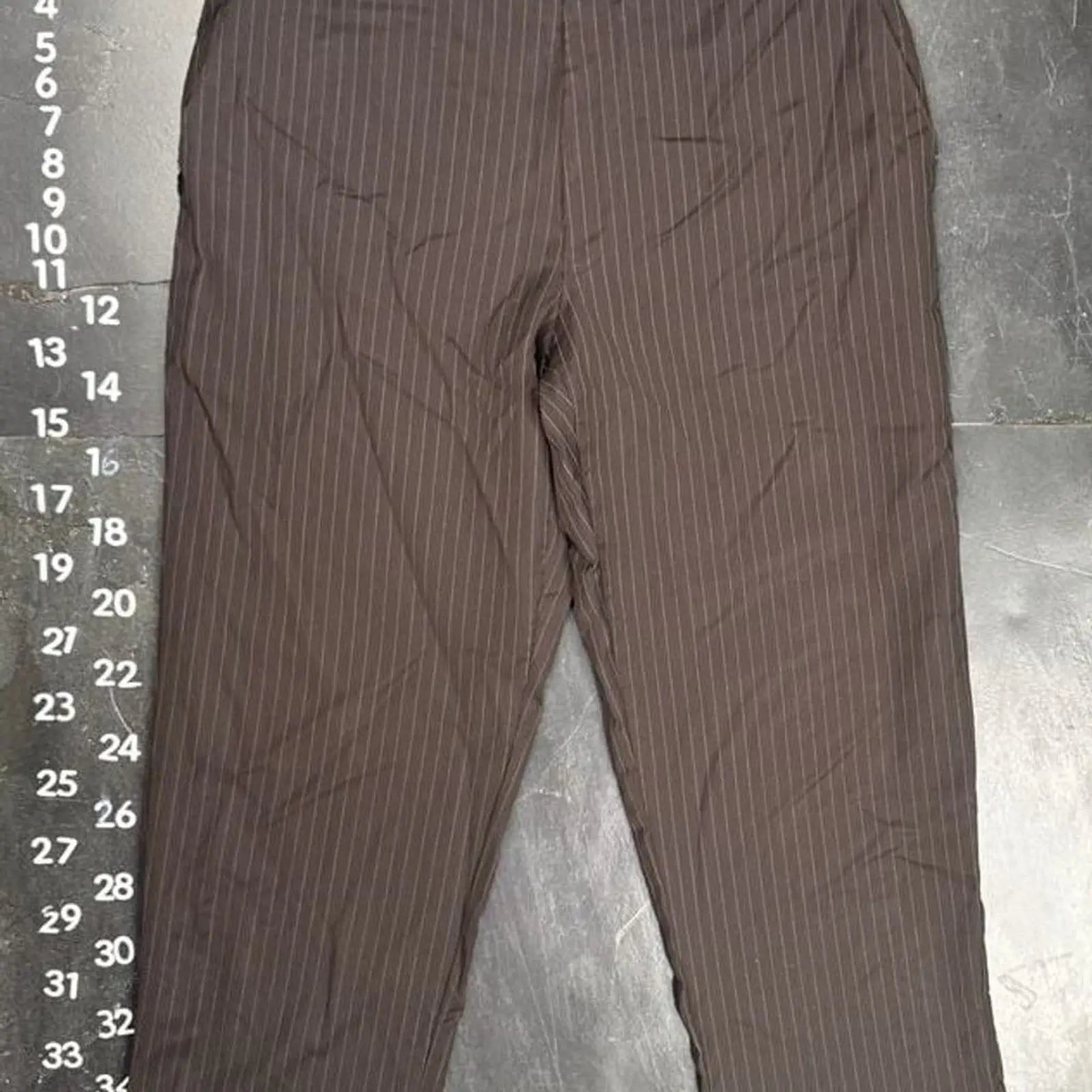 Calvin Klein Brown Pinstripe Dress Pants Size 38x29 Calvin Klein