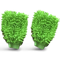 Chenille Microfiber Car Wash Mitt (2 Pack) – Dual-Sided Ultra-Soft Scratch-Free Cleaning Glove with Elastic Cuff, Highly Absorbent for Cars, Trucks, Boats & Auto Detailing (Green)