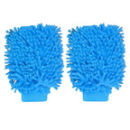 Chenille Microfiber Car Wash Mitt (2 Pack) – Dual-Sided Ultra-Soft Scratch-Free Cleaning Glove with Elastic Cuff, Highly Absorbent for Cars, Trucks, Boats & Auto Detailing (Dark Blue)