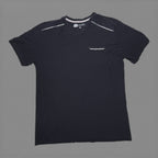 M.C.2 Black 100% Cotton V-Neck Pocket T-Shirt with Zipper Detail Size XL