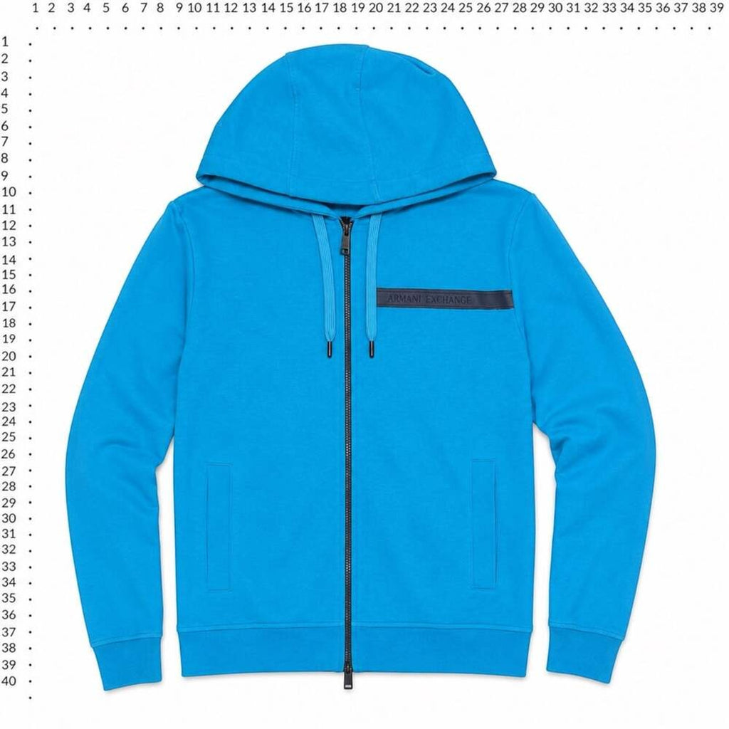 Armani Exchange Full-Zip Blue Hoodie – Size Small