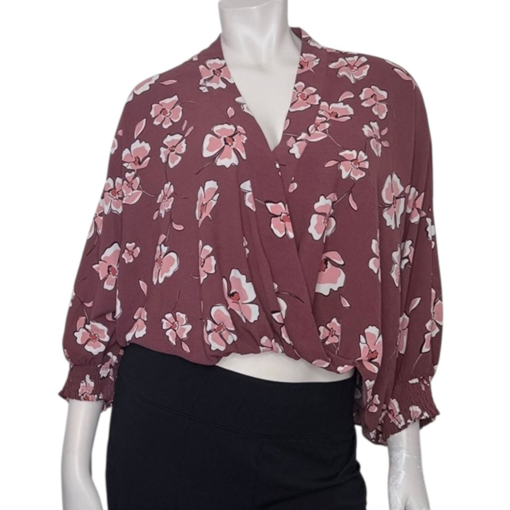Alfani Womens Petites Elastic Hem Surplice Blouse - .com
