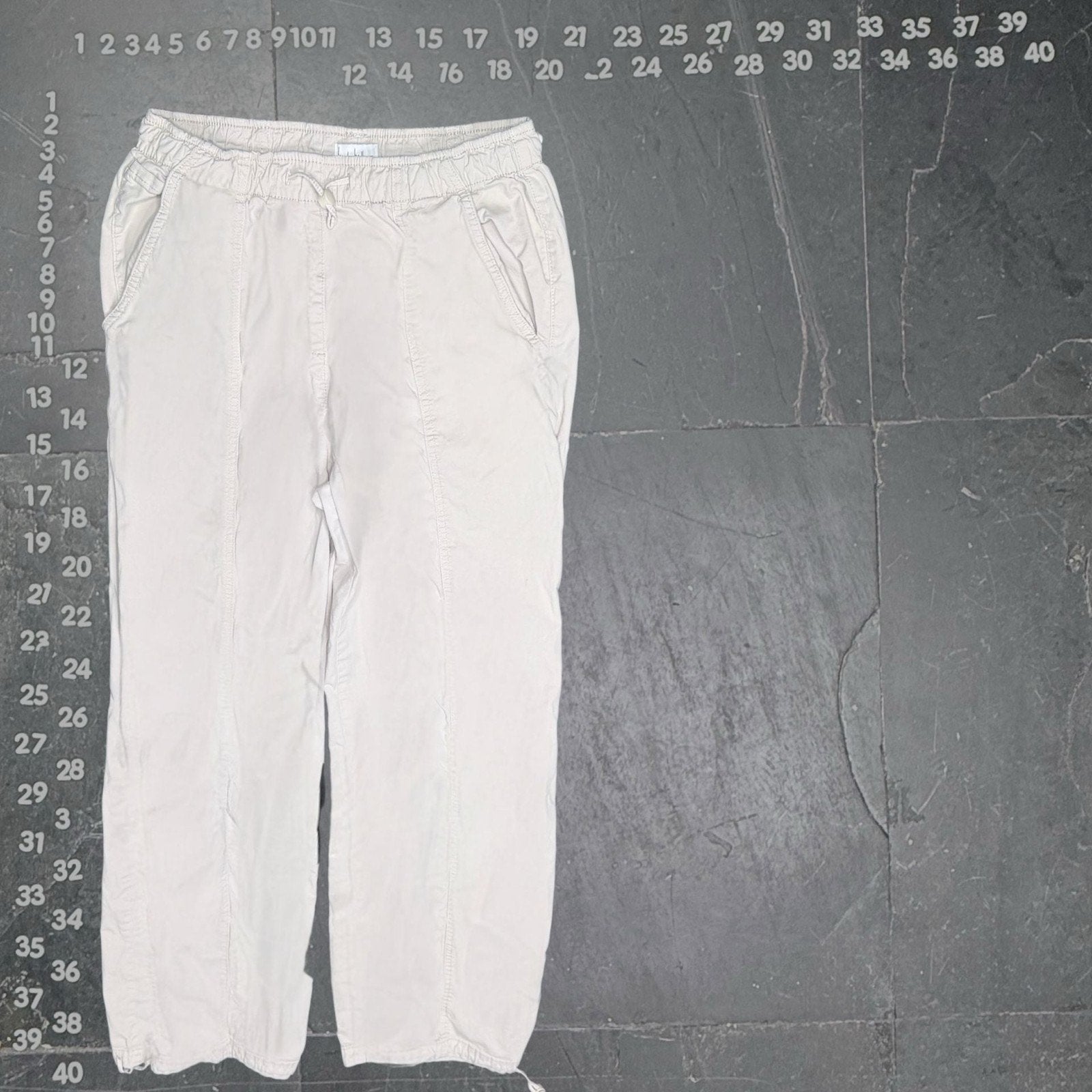 Nicole Miller New York Beige Drawstring Jogger Pants