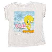 Tweety Women's Juniors Cropped T-Shirt with Ruched O-Ring - .com,