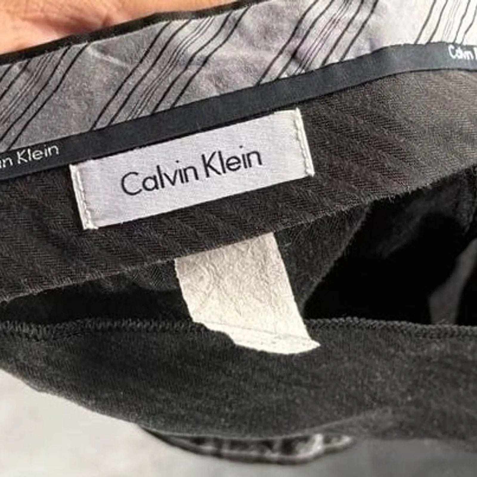 Calvin Klein Brown Pinstripe Dress Pants Size 38x29 Calvin Klein