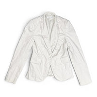 Calvin Klein Single Button Cotton Stretch Blazer Off-White