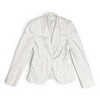 Calvin Klein Single Button Cotton Stretch Blazer Off-White